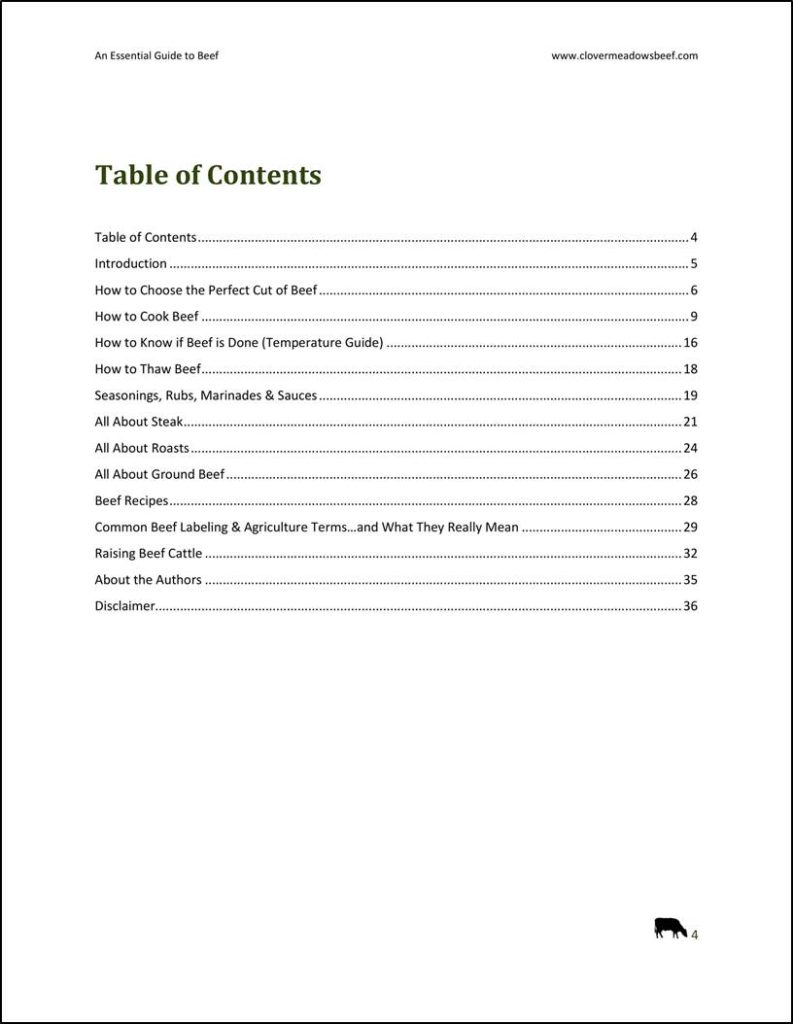 Clover Meadows Beef Essential Guide to Beef eBook - Grass Fed Beef St Louis